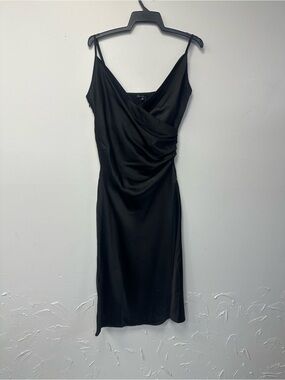 Black Draped Slip Dress - Women